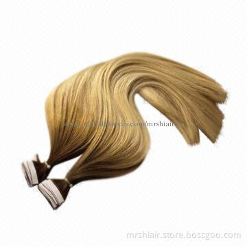 Ombre tape weft hair extension, velvet Remy quality with all cuticle on silky straight